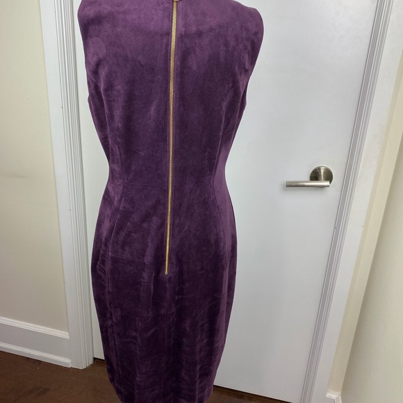 Calvin mid length suede purple dress - Picture 2 of 9